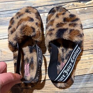 Juicy Couture Leopard Furry Slippers with flaws . Fur isn’t in the best shape